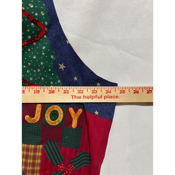 Handmade Vintage Christmas One Size Vest Stitched Santa Snowman 3D Quilted - Picture 5 of 10